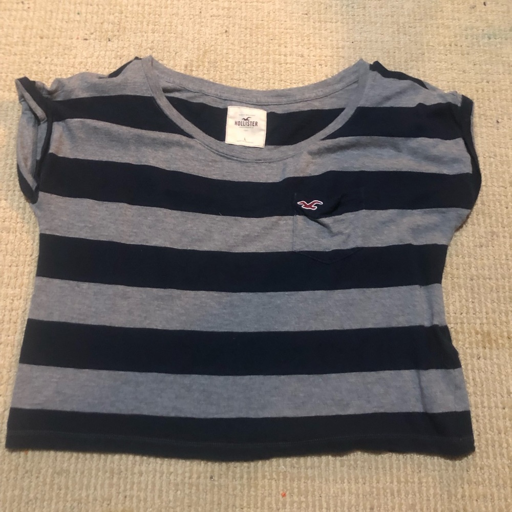 Hollister Cropped Striped Tee